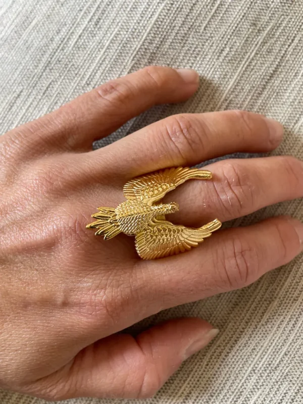 Lotta Djossou Bague Aigle dorée Fashion