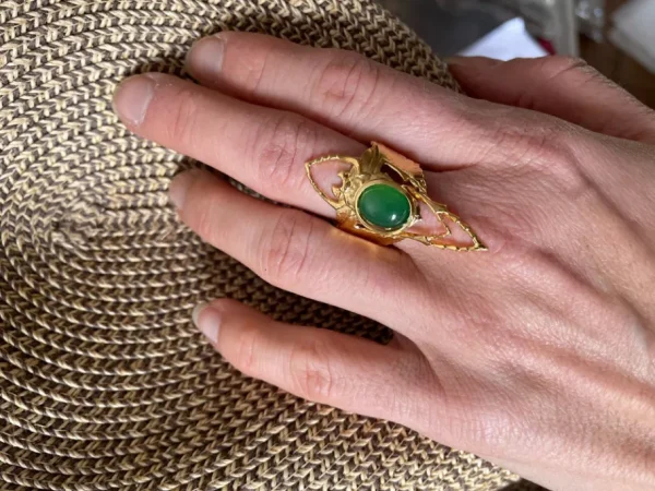 Lotta Djossou Bague Beetle Dorée Jade Online
