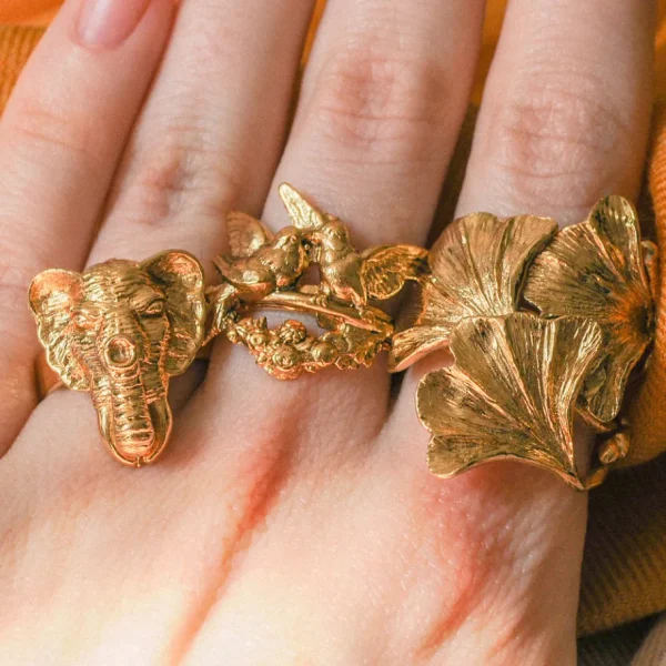 Lotta Djossou Bague Éléphant Dorée New