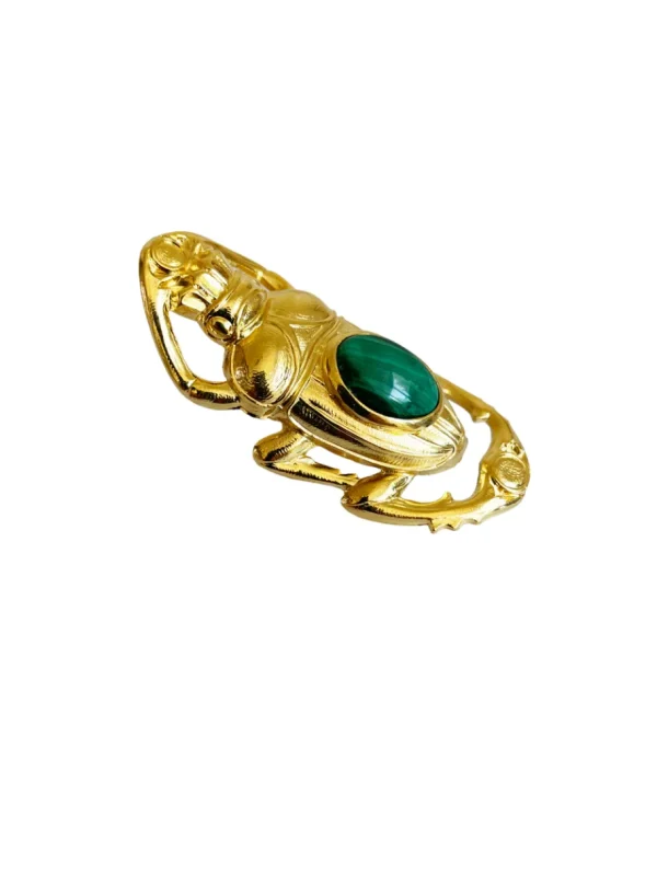 Lotta Djossou Bague Oscar Dorée Malachite Hot