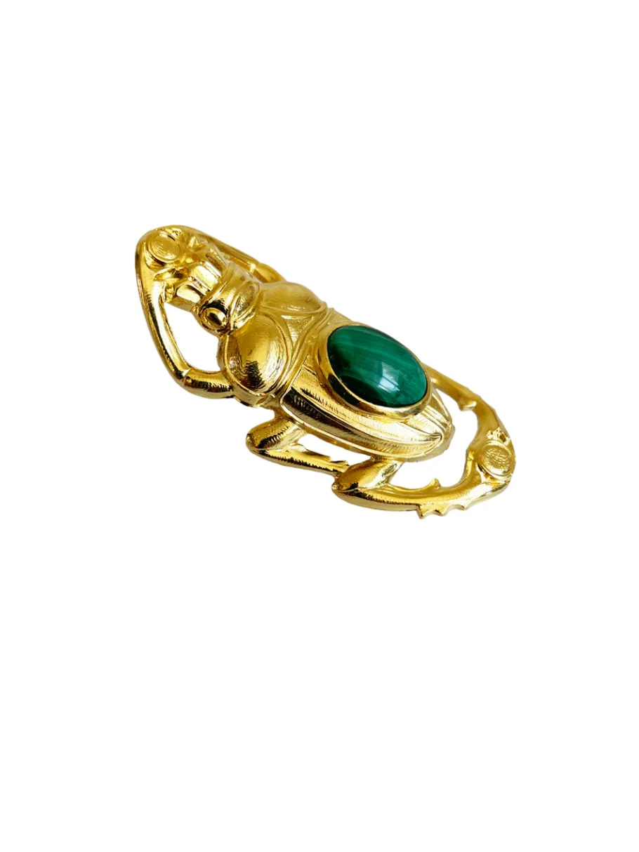 bague_oscar_dore_malachit_3.webp Lotta Djossou Bague Oscar Dorée Malachite Hot