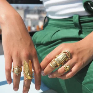 Lotta Djossou Bague Scarabée Oscar Dorée Sale