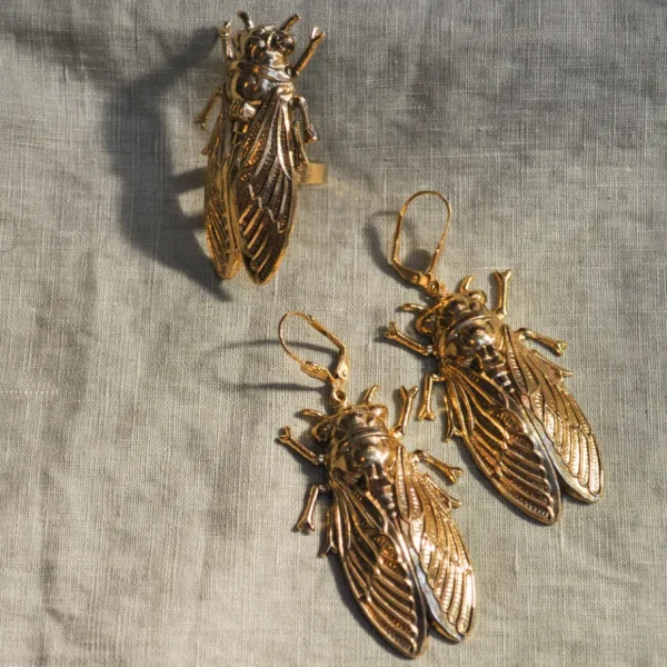 Lotta Djossou Boucles d'Oreilles Cicadas Dorées Best