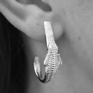 Lotta Djossou Boucles d'oreilles Crocodile Dorées Online