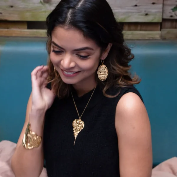 Lotta Djossou Boucles d'oreilles Filigrane Gatsby Dorées Sale