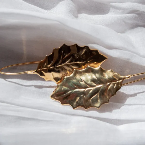 Lotta Djossou Boucles d'Oreilles Flora Dorées Clearance