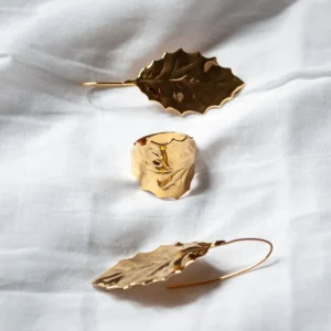 Lotta Djossou Boucles d'Oreilles Flora Dorées Clearance