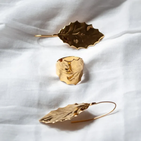 Lotta Djossou Boucles d'Oreilles Flora Dorées Clearance