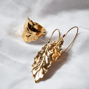 Lotta Djossou Boucles d'Oreilles Flora Dorées Clearance