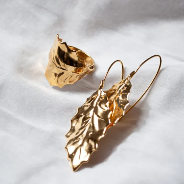 Lotta Djossou Boucles d'Oreilles Flora Dorées Clearance