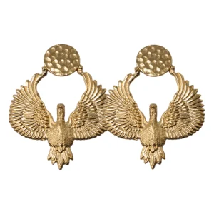 Lotta Djossou Boucles d'Oreilles Puces Aigle Dorées Hot