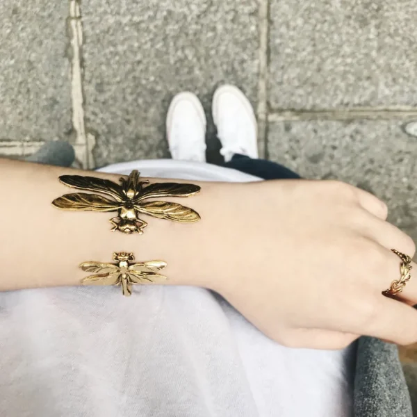 Lotta Djossou BRACELET DOUBLE LIBELLULE DORE Sale
