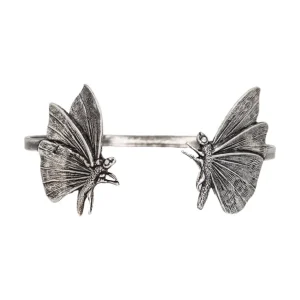 Lotta Djossou Bracelet Double Petit Papillon Argenté New