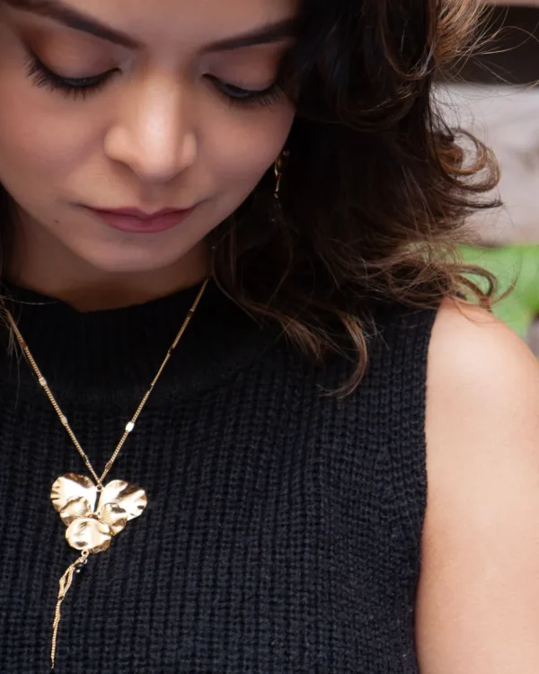 Lotta Djossou Collier Pensée Doré Outlet